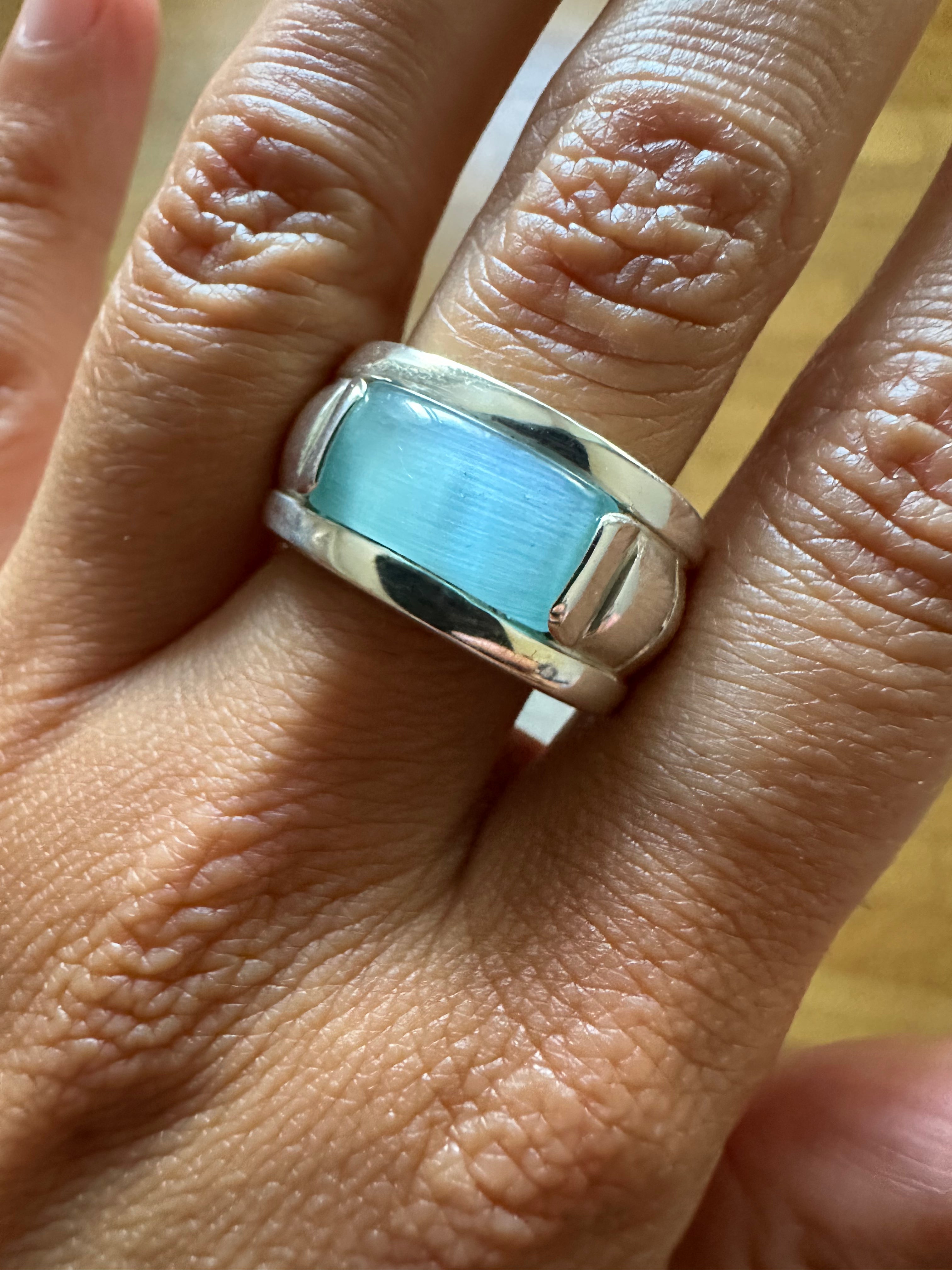 La Piscine Statement Ring - Light Blue