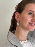 flower pearl charm - L